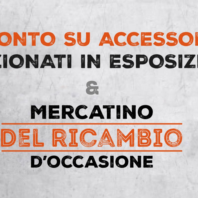 Sconto sugli accessori e Mercatino del ricambio