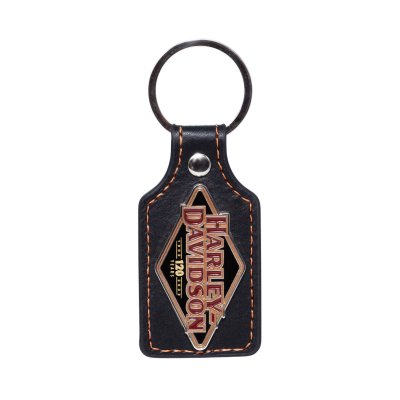 Portachiavi Harley Davidson Con Cordino - Nero E Rosa - Regalo Per Motociclisti