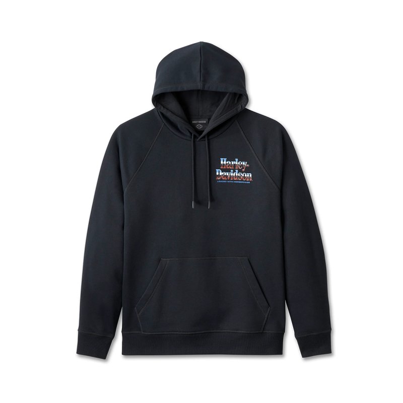 Felpa raglan Loaded with Horsepower Harley Black in Edizione Limitata
