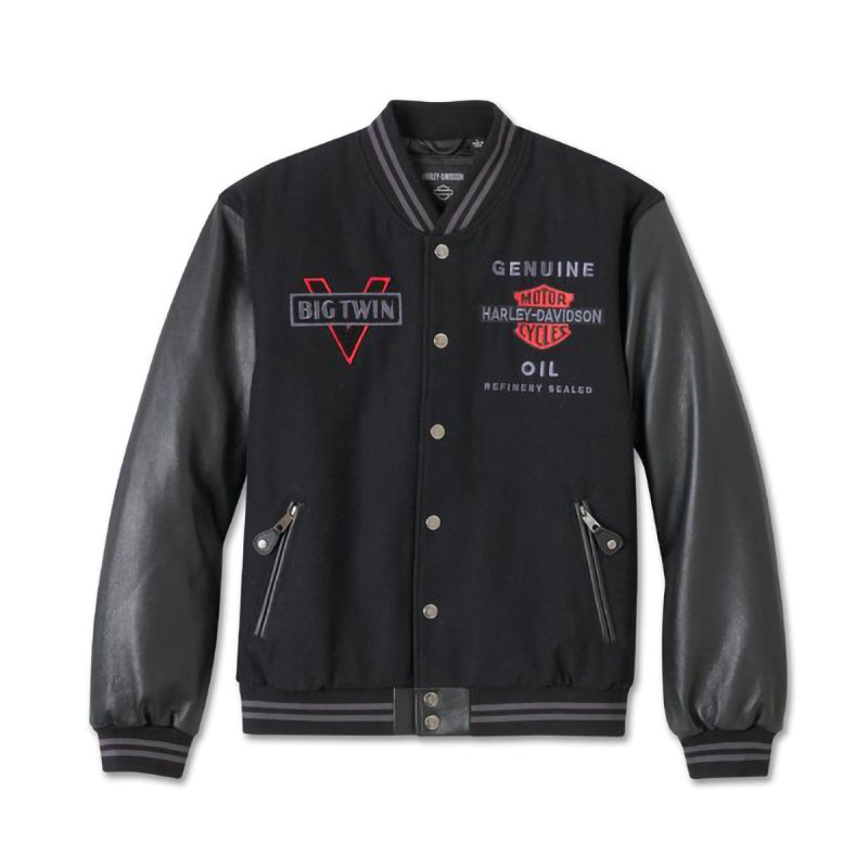 Giubbino bomber in tessuto con maniche in pelle in Edizione Limitata