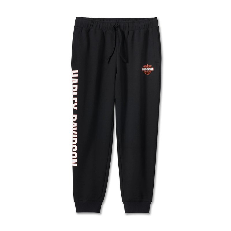 Pantaloni sportivi  in maglia incrociata  Black con scritta laterale e B&S ricamato