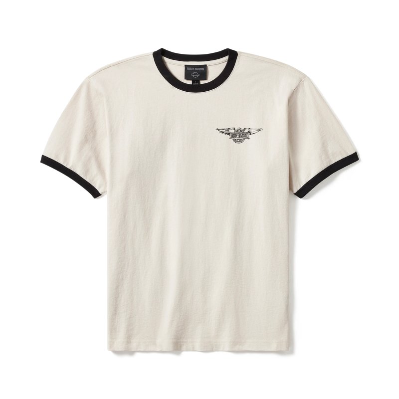 T-shirt Willie G Sketchy Bar&Shield Ringer color Pergamena