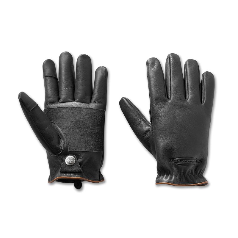 Guanti  in pelle H-D Rancher  Black profilo marrone