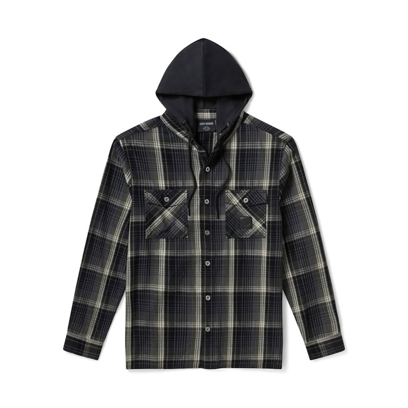Camicia manica lunga con cappuccio uomo