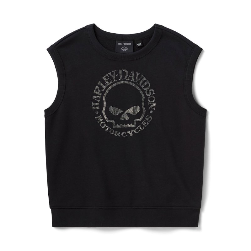 Canotta Skull black con strass