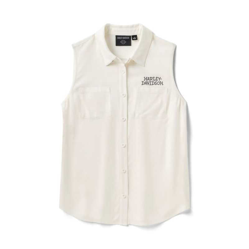 Camicia donna smanicata white